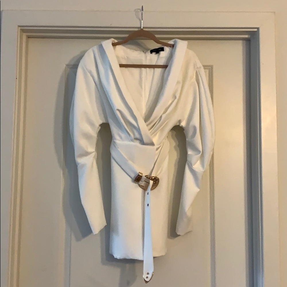 White Peace&Loce mini with gold belt detail.
